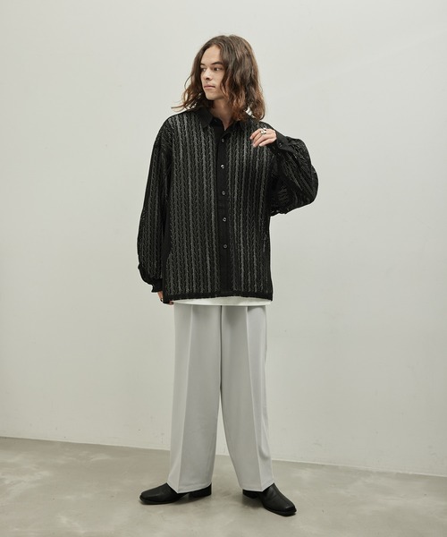 JUNRED（ジュンレッド）の「バルーンスリーブレースシャツ（シャツ/ブラウス・メンズ・ホワイト/ブラック・L/M/S）」の6枚目の写真