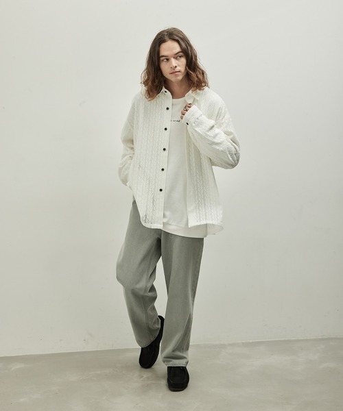 JUNRED（ジュンレッド）の「バルーンスリーブレースシャツ（シャツ/ブラウス・メンズ・ホワイト/ブラック・L/M/S）」の7枚目の写真