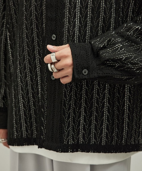 JUNRED（ジュンレッド）の「バルーンスリーブレースシャツ（シャツ/ブラウス・メンズ・ホワイト/ブラック・L/M/S）」の12枚目の写真