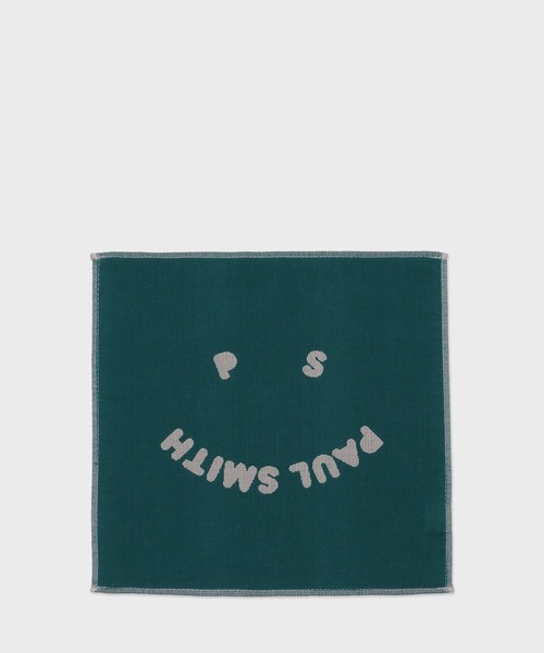 PS Paul Smith（ピーエスポールスミス）の「"Happy" ハンカチ / 230366 JHANK（ハンカチ/ハンドタオル・メンズ・ダークブルー/グレー/ブルーグリーン・FREE）」の3枚目の写真
