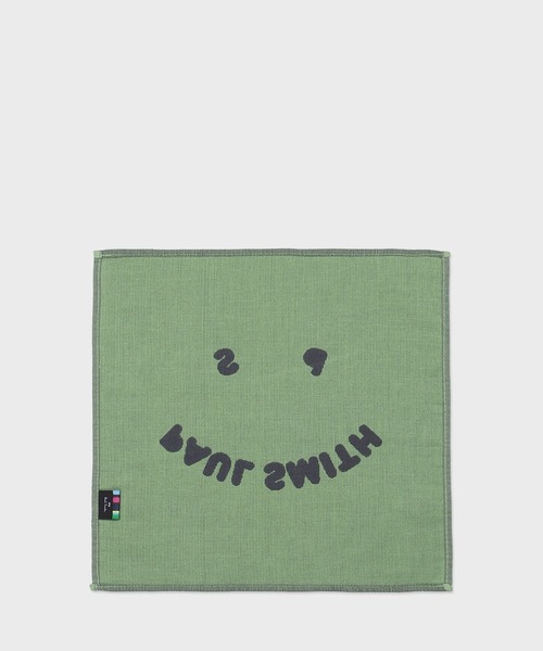 PS Paul Smith（ピーエスポールスミス）の「"Happy" ハンカチ / 230366 JHANK（ハンカチ/ハンドタオル・メンズ・ダークブルー/グレー/ブルーグリーン・FREE）」の4枚目の写真