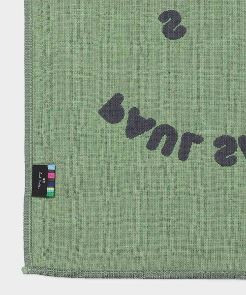 PS Paul Smith（ピーエスポールスミス）の「"Happy" ハンカチ / 230366 JHANK（ハンカチ/ハンドタオル・メンズ・ダークブルー/グレー/ブルーグリーン・FREE）」の5枚目の写真