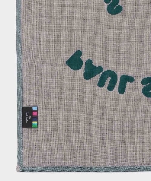 PS Paul Smith（ピーエスポールスミス）の「"Happy" ハンカチ / 230366 JHANK（ハンカチ/ハンドタオル・メンズ・ダークブルー/グレー/ブルーグリーン・FREE）」の9枚目の写真