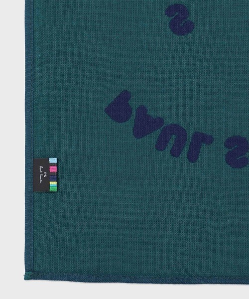 PS Paul Smith（ピーエスポールスミス）の「"Happy" ハンカチ / 230366 JHANK（ハンカチ/ハンドタオル・メンズ・ダークブルー/グレー/ブルーグリーン・FREE）」の7枚目の写真