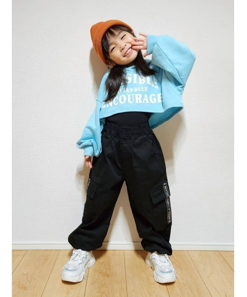 Right-on(ライトオン)の「【VIVIAN BLUE】ロゴテープポケットカーゴパンツ(カーゴパンツ・キッズ・ライトインディゴブルー/ブラック・150/130/120/140)」の16枚目の写真