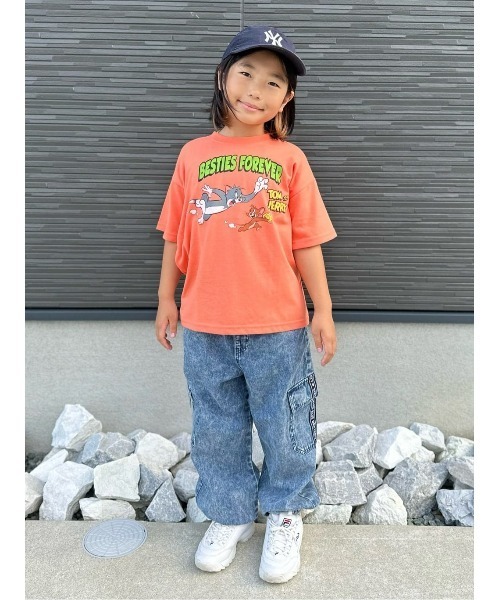 Right-on(ライトオン)の「【VIVIAN BLUE】ロゴテープポケットカーゴパンツ(カーゴパンツ・キッズ・ライトインディゴブルー/ブラック・150/130/120/140)」の19枚目の写真