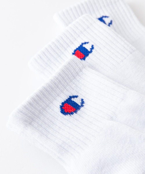 Champion(チャンピオン)の「【CHAMPION/チャンピオン】キッズ クォーター丈 ソックス CBSCY202 3足組 C ODORLESSR(シーオドレス) 抗菌防臭 靴下(ソックス/靴下・キッズ・ホワイト/ネイビー・FREE)」の7枚目の写真