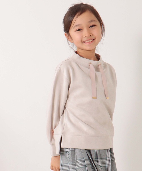 ikka(イッカ)の「【親子コーデ】カットスウェードスピンドルプルオーバー(120~160cm)(Tシャツ/カットソー・キッズ・ベージュ/ミント・120/130/140/150/160)」の4枚目の写真