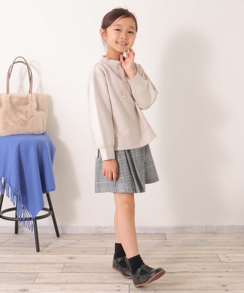 ikka(イッカ)の「【親子コーデ】カットスウェードスピンドルプルオーバー(120~160cm)(Tシャツ/カットソー・キッズ・ベージュ/ミント・120/130/140/150/160)」の6枚目の写真