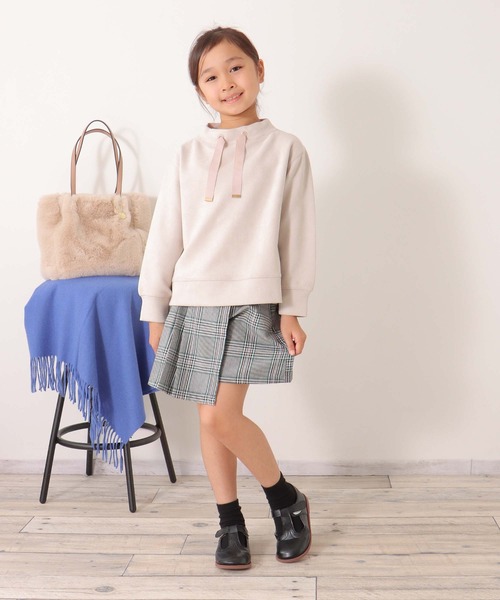 ikka(イッカ)の「【親子コーデ】カットスウェードスピンドルプルオーバー(120~160cm)(Tシャツ/カットソー・キッズ・ベージュ/ミント・120/130/140/150/160)」の7枚目の写真