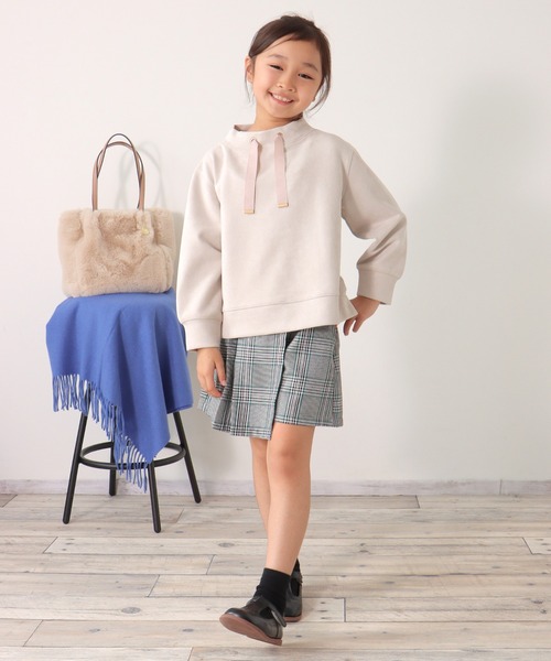 ikka(イッカ)の「【親子コーデ】カットスウェードスピンドルプルオーバー(120~160cm)(Tシャツ/カットソー・キッズ・ベージュ/ミント・120/130/140/150/160)」の8枚目の写真