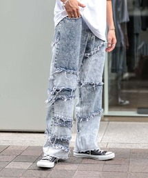ADMIX/ATELIER SAB MEN | フリンジ パッチワーク/ クラッシュ ワイドデニム パンツ(デニムパンツ)