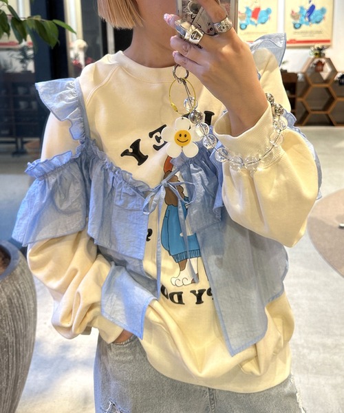 ブラウス シャツ 2WAYミニダブルフリルブラウス レディース Swingle ブラウス シャツ 2WAYミニダブルフリルブラウス