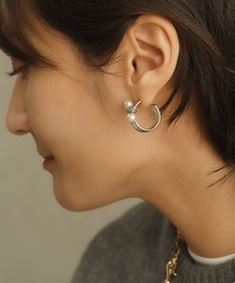 デザインパールフープピアス