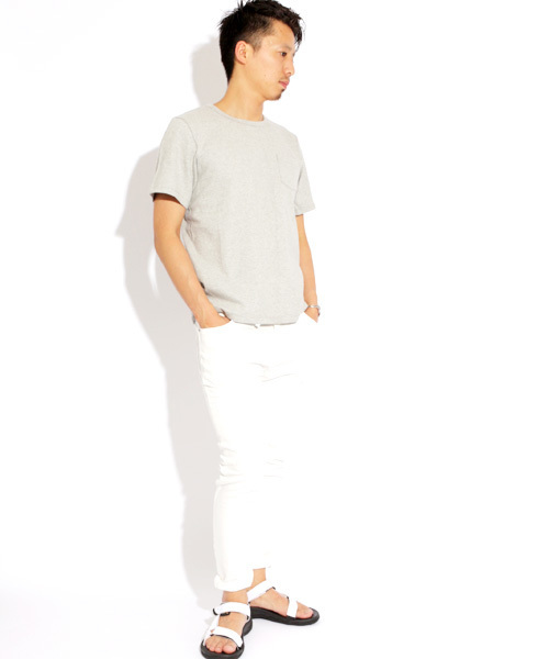 Denime（ドゥニーム）の「BASIC SS TEE/半袖ベーシックＴシャツ（Tシャツ/カットソー・メンズ・ホワイト/ブラック/グレー/ネイビー・MEDIUM/LARGE/X-LARGE）」の15枚目の写真