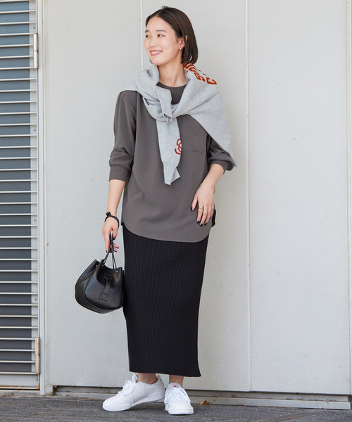 B.C STOCK(ベーセーストック)の「《追加》バックヘンリーロングTブラウス(シャツ/ブラウス・レディース・ホワイト/ブラック・FREE)」の13枚目の写真