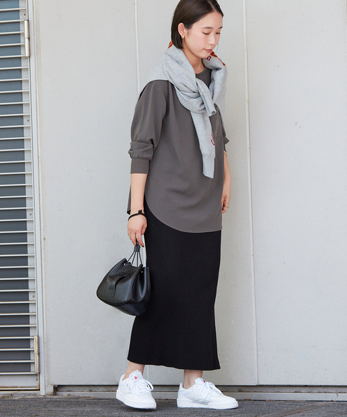 B.C STOCK(ベーセーストック)の「《追加》バックヘンリーロングTブラウス(シャツ/ブラウス・レディース・ホワイト/ブラック・FREE)」の16枚目の写真