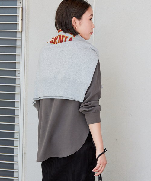 B.C STOCK(ベーセーストック)の「《追加》バックヘンリーロングTブラウス(シャツ/ブラウス・レディース・ホワイト/ブラック・FREE)」の3枚目の写真