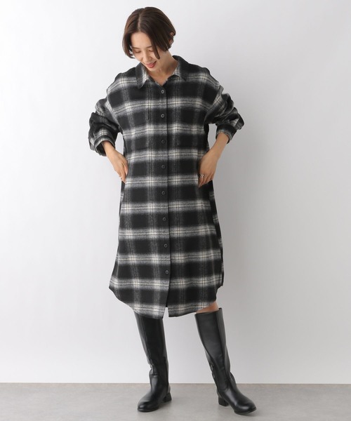 LEPSIM（レプシィム）の「シャギーチェックシャツワンピース