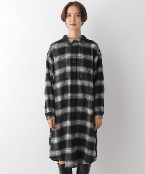 LEPSIM（レプシィム）の「シャギーチェックシャツワンピース