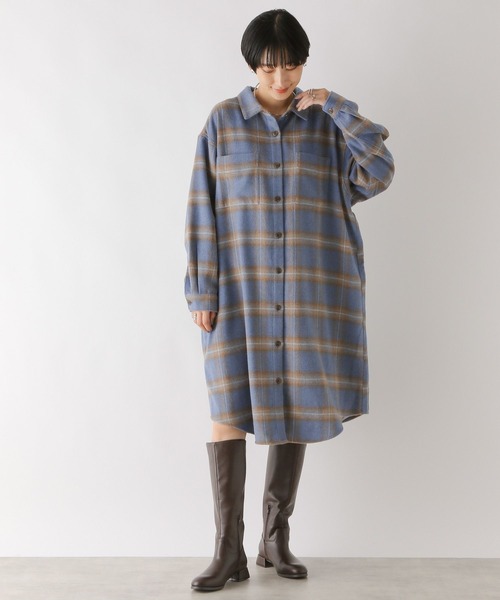 LEPSIM（レプシィム）の「シャギーチェックシャツワンピース 971546