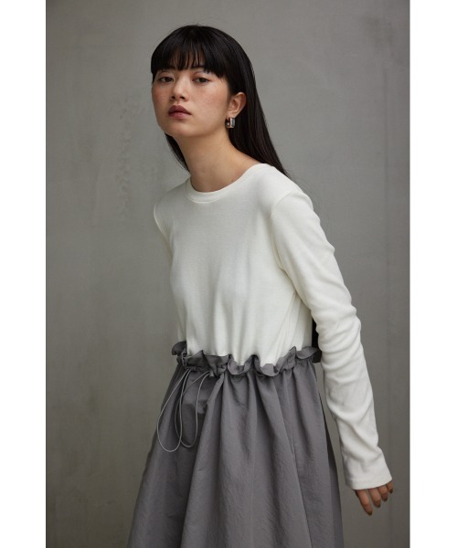 AZUL by moussy(アズールバイマウジー)の「ドッキングドローストリングワンピース(ワンピース・レディース・ブラック/グレー・MEDIUM/SMALL)」の13枚目の写真