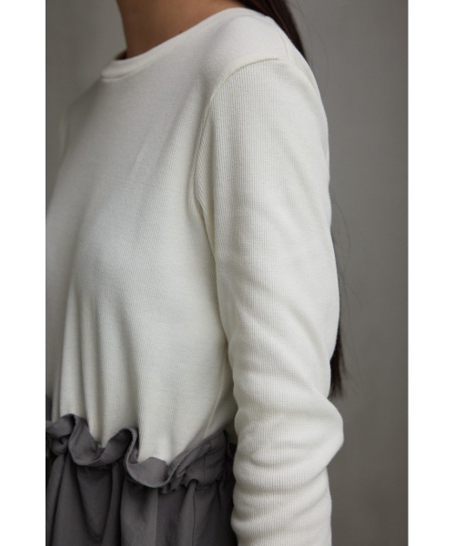 AZUL by moussy(アズールバイマウジー)の「ドッキングドローストリングワンピース(ワンピース・レディース・ブラック/グレー・MEDIUM/SMALL)」の6枚目の写真