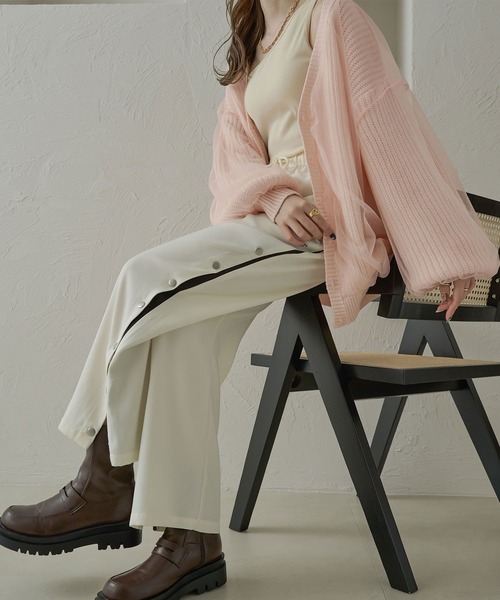 Ambre Neige（アンブルネージュ）の「【前後２WAY】チュールニットカーディガン／【WEB/EC限定商品】（カーディガン/ボレロ・レディース・アイボリー/ベビーピンク/ライトグレー・FREE）」の15枚目の写真