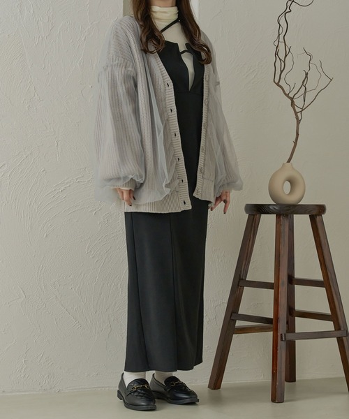 Ambre Neige（アンブルネージュ）の「【前後２WAY】チュールニットカーディガン／【WEB/EC限定商品】（カーディガン/ボレロ・レディース・アイボリー/ベビーピンク/ライトグレー・FREE）」の21枚目の写真