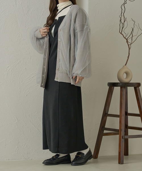 Ambre Neige（アンブルネージュ）の「【前後２WAY】チュールニットカーディガン／【WEB/EC限定商品】（カーディガン/ボレロ・レディース・アイボリー/ベビーピンク/ライトグレー・FREE）」の22枚目の写真