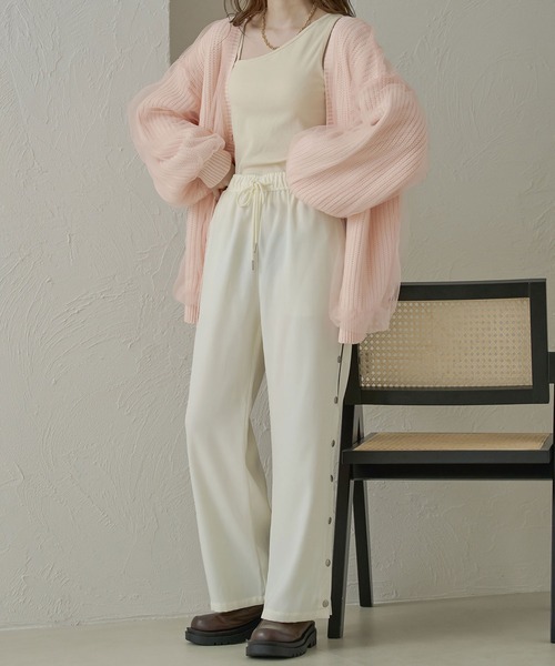 Ambre Neige（アンブルネージュ）の「【前後２WAY】チュールニットカーディガン／【WEB/EC限定商品】（カーディガン/ボレロ・レディース・アイボリー/ベビーピンク/ライトグレー・FREE）」の16枚目の写真