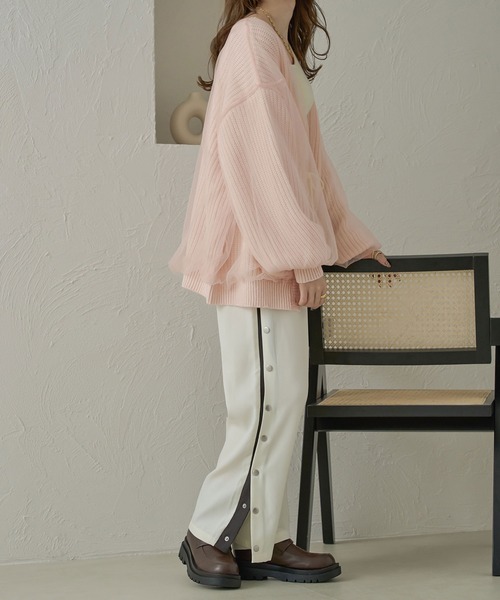 Ambre Neige（アンブルネージュ）の「【前後２WAY】チュールニットカーディガン／【WEB/EC限定商品】（カーディガン/ボレロ・レディース・アイボリー/ベビーピンク/ライトグレー・FREE）」の18枚目の写真