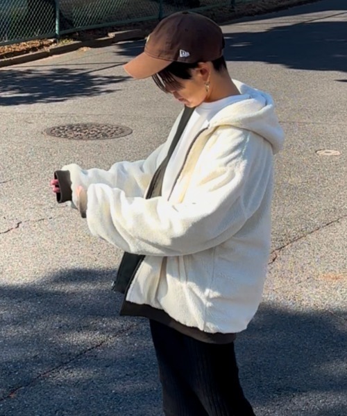 Ritzy（リッツィー）の「2way リバーシブル フードボアブルゾン（ブルゾン・レディース・ブラック/ホワイト/グレー/カーキ・M/L）」の21枚目の写真