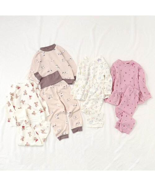 apres les cours(アプレレクール)の「いちご・花柄パジャマ(ルームウェア/パジャマ・キッズ・ピンク/アイボリー・130/100/80/120/90/110)」の6枚目の写真