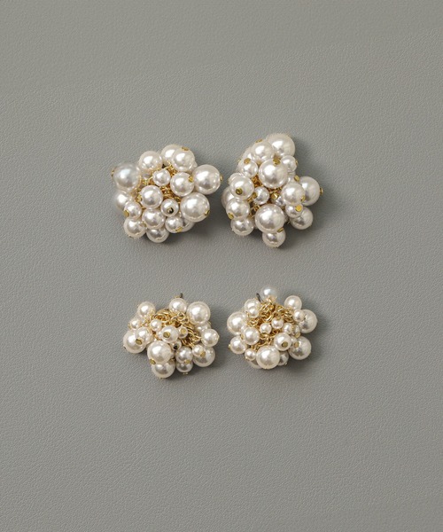 voov（ブーブ）の「パール メタル ボール ボリューム つぶつぶ ピアス 大きめ（ピアス（両耳用）・レディース・アイボリー/ゴールド/シルバー・フリー）」の12枚目の写真