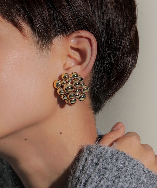 voov（ブーブ）の「パール メタル ボール ボリューム つぶつぶ ピアス 大きめ（ピアス（両耳用）・レディース・アイボリー/ゴールド/シルバー・フリー）」の22枚目の写真