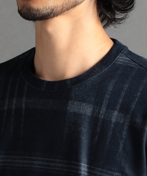 HIDEAWAYS NICOLE(ハイダウェイニコル)の「起毛チェックプリントクルーネックプルオーバー(Tシャツ/カットソー・メンズ・ブラック/グレイッシュベージュ/ボルドー/ネイビー・LARGE/MEDIUM/X-LARGE)」の8枚目の写真