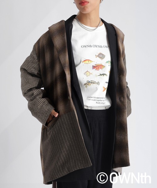OWNth(オンス)の「クルーネックロングスリーブTシャツ(Tシャツ/カットソー・レディース・オフホワイト/ダークグレー/イエロー・M/L)」の9枚目の写真