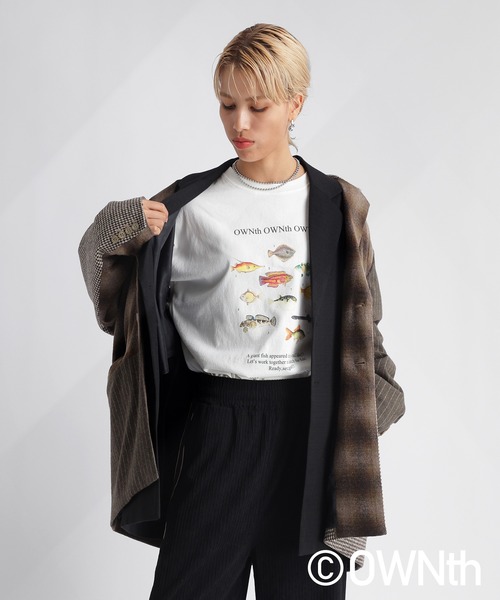 OWNth(オンス)の「クルーネックロングスリーブTシャツ(Tシャツ/カットソー・レディース・オフホワイト/ダークグレー/イエロー・M/L)」の10枚目の写真