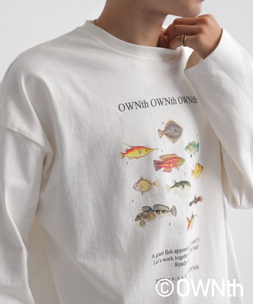 OWNth(オンス)の「クルーネックロングスリーブTシャツ(Tシャツ/カットソー・レディース・オフホワイト/ダークグレー/イエロー・M/L)」の12枚目の写真