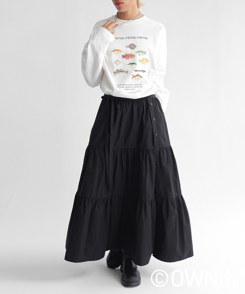 OWNth(オンス)の「クルーネックロングスリーブTシャツ(Tシャツ/カットソー・レディース・オフホワイト/ダークグレー/イエロー・M/L)」の5枚目の写真