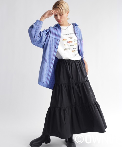 OWNth(オンス)の「クルーネックロングスリーブTシャツ(Tシャツ/カットソー・レディース・オフホワイト/ダークグレー/イエロー・M/L)」の7枚目の写真