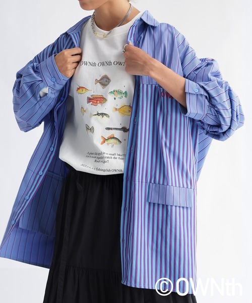 OWNth(オンス)の「クルーネックロングスリーブTシャツ(Tシャツ/カットソー・レディース・オフホワイト/ダークグレー/イエロー・M/L)」の8枚目の写真