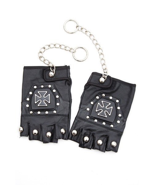 an meets zakka ロッキン装飾指抜きレザーグローブ（手袋）｜ankoROCK（アンコロック）
