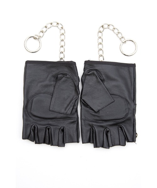 an meets zakka ロッキン装飾指抜きレザーグローブ（手袋