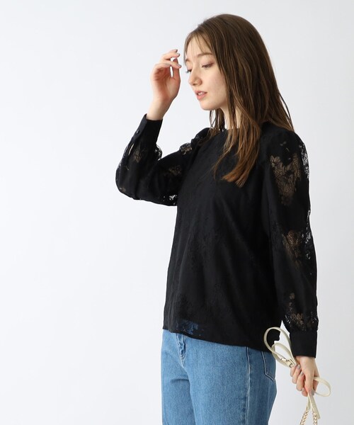 index（インデックス）の「◆レースパフスリーブブラウス/シアー【洗濯機洗い可】（シャツ/ブラウス・レディース・ブラック/オレンジ/オフホワイト・42/36/40/38）」の9枚目の写真