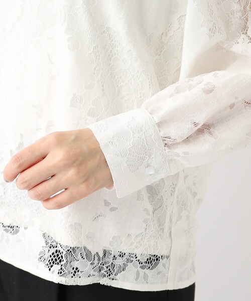 index（インデックス）の「◆レースパフスリーブブラウス/シアー【洗濯機洗い可】（シャツ/ブラウス・レディース・ブラック/オレンジ/オフホワイト・42/36/40/38）」の18枚目の写真