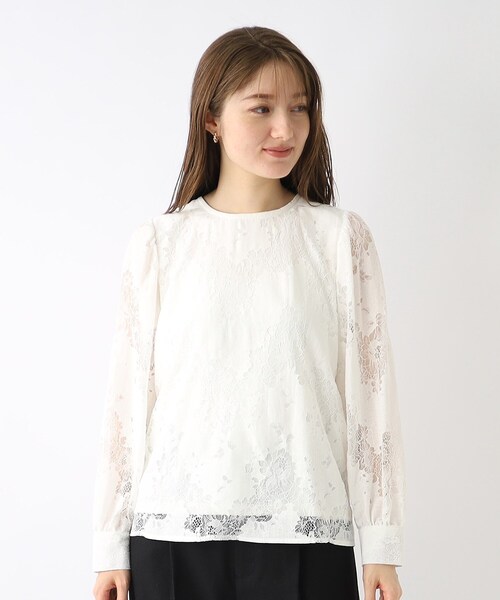 index（インデックス）の「◆レースパフスリーブブラウス/シアー【洗濯機洗い可】（シャツ/ブラウス・レディース・ブラック/オレンジ/オフホワイト・42/36/40/38）」の20枚目の写真