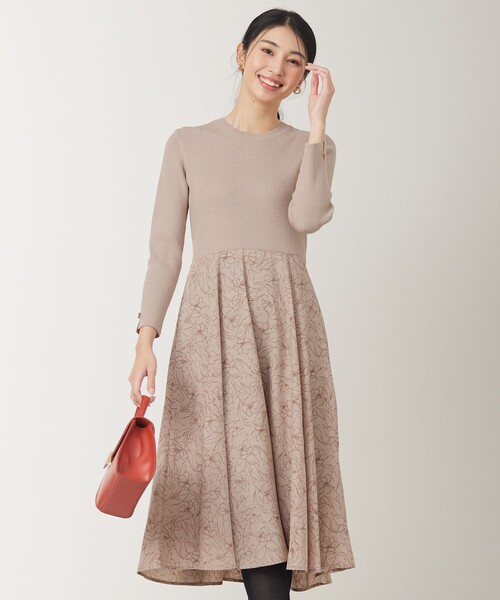 【セール】【洗える】フラワープリントドッキング ワンピース（ワンピース）｜any SiS（エニィスィス）