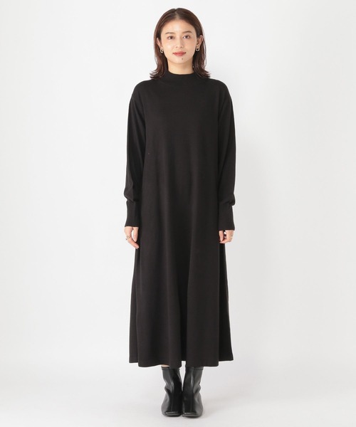 studio CLIP（スタディオクリップ）の「【毛玉になりにくい/マシンウォッシャブル】rakuryl 12ゲージフレアハイネックワンピース（ワンピース・レディース・レッド/カーキ/ブラック・FREE）」の9枚目の写真